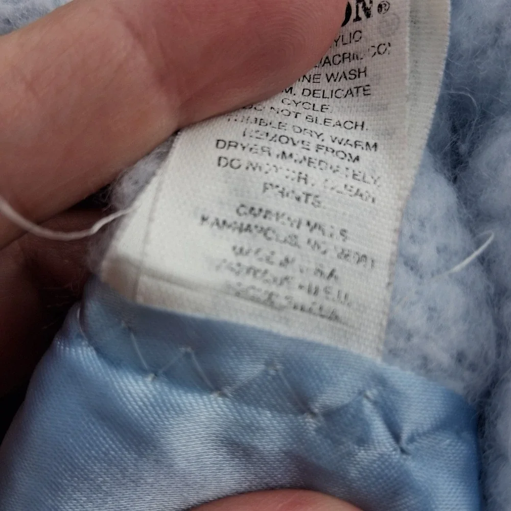 Vintage Cannon Woven Soft Blanket Sky Baby Blue Satin Trim Twin Full Lovely USA